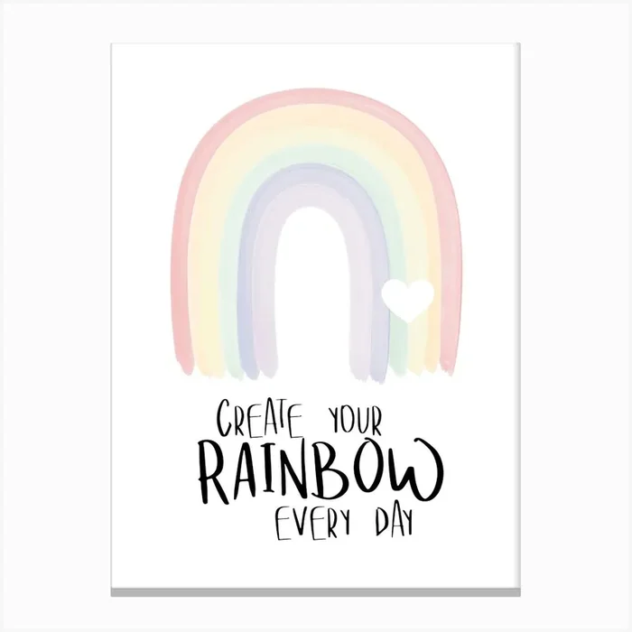Create Rainbow Quote Canvas PrintM by Martina