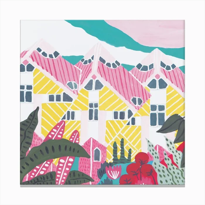 Cube Houses Rotterdam Square Canvas Print by Claudia Melchor