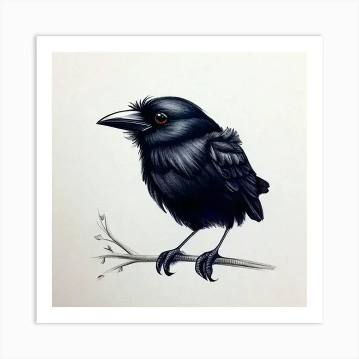 Cute Crow 1 Art PrintZ by ZeusGallery