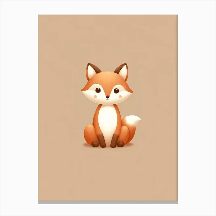 Cute Fox Baby Nursery Play Room Newborn Art Canvas Print by Danny Barber