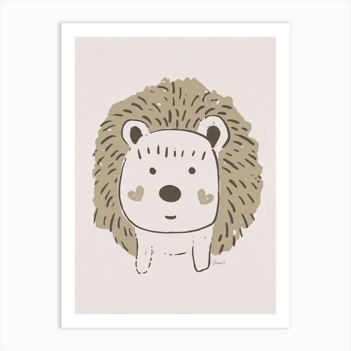 Cute Hedgehog Art Print by claudiasdesign