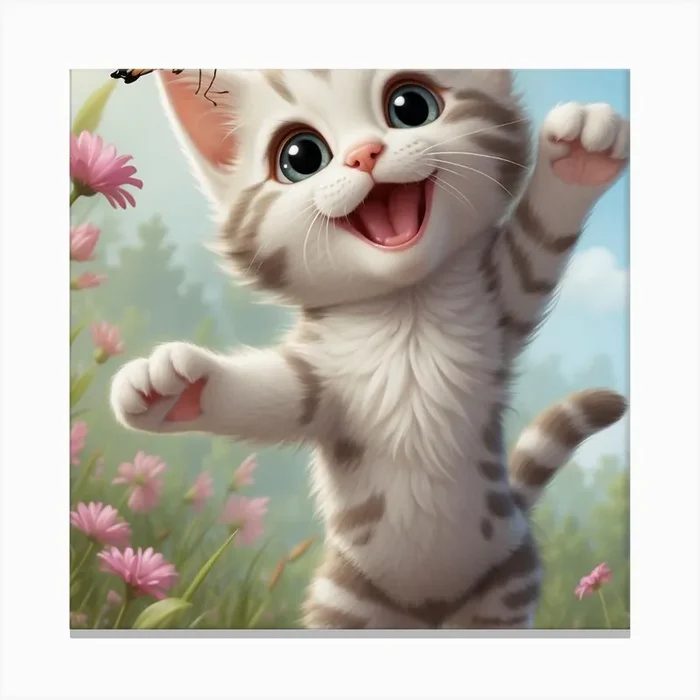 Cute Kitten Canvas PrintD by DOTS (Direction over the sky)