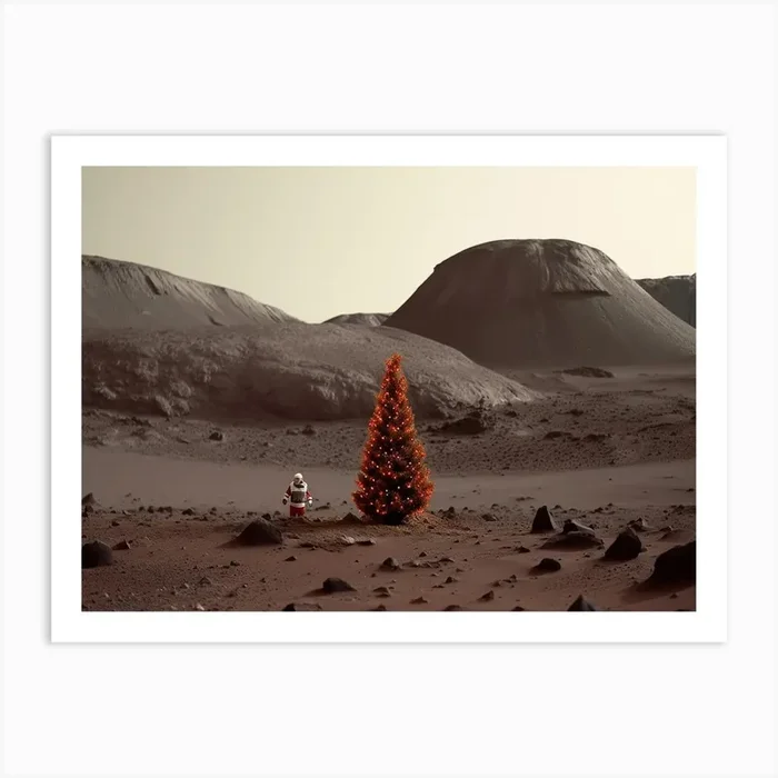 Cy 1042 – On Mars Original Art Print by FunkyFunkyPrintsCo