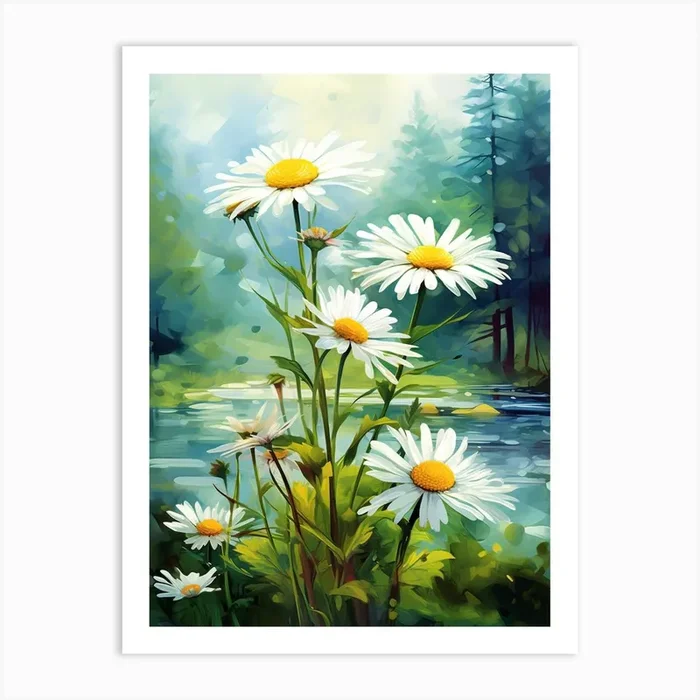 Daisy Wildflower In Rainforest, South Western Style (1) Art PrintWS by Wildflower Studio