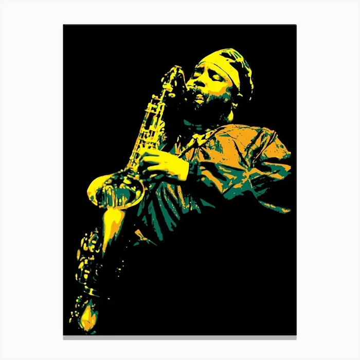 David S Ware American Jazz Saxophonist Legend in Pop Art Illustration Canvas PrintAB by Andika Bahtiar
