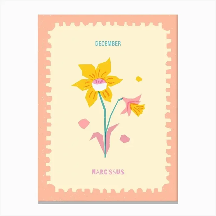 December Birth-month Flower Narcissus Canvas Print by Kartika Paramita
