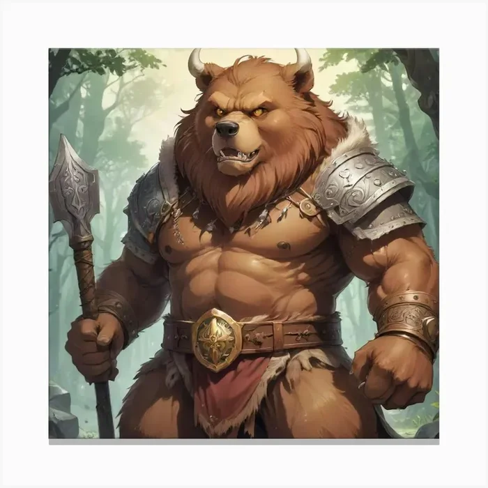 Demon Berserker Bear Canvas Print by Bjorn GKS