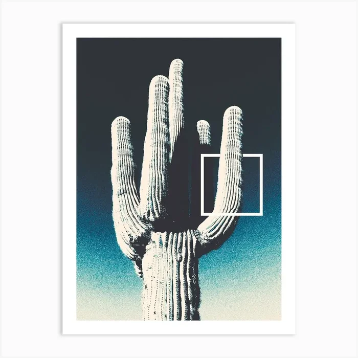 Der Kaktus Und Der Platz Art Print by Mondrix Arte Digital