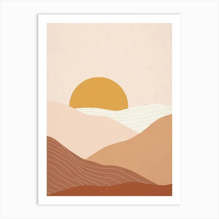 Desert Sunrise 2 Art Print by Gush Art Studio