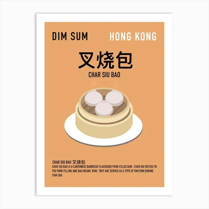 Dim Sum Bao Print Art Print by ChengLam Gallery