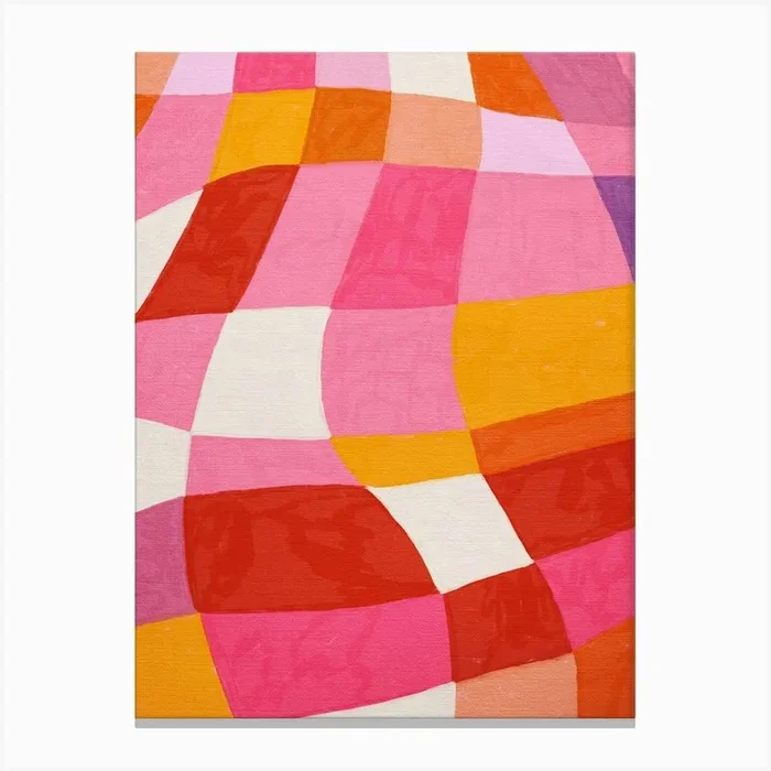 Distorted Checkerboard Canvas Print by Kartika Paramita