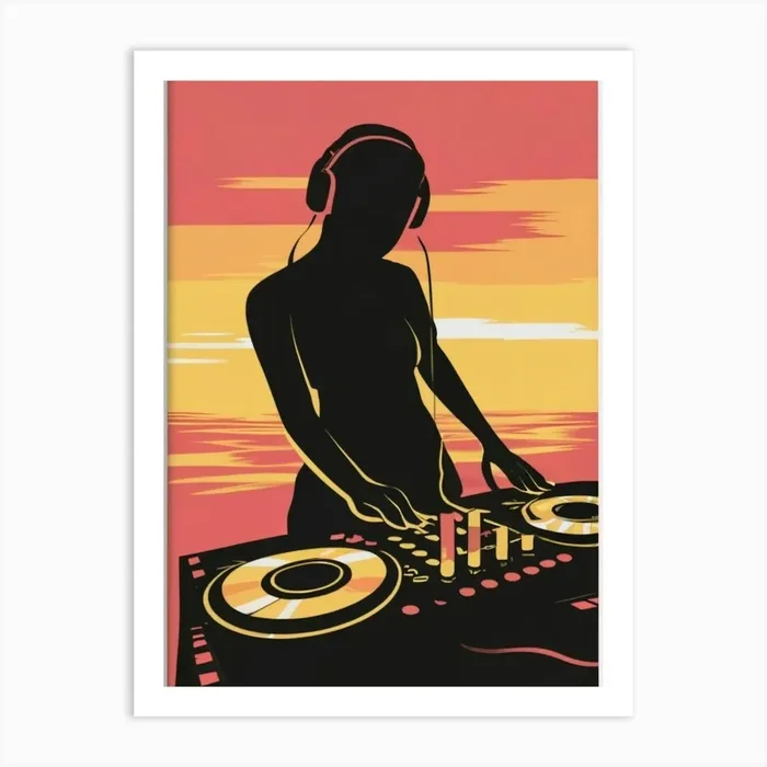 Dj At Sunset Art Print by FOX & JAY
