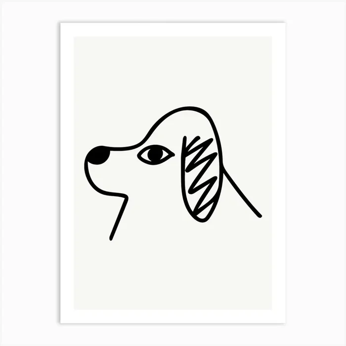 Dog Head Illustration Art PrintMF by Mister Flanagan Design