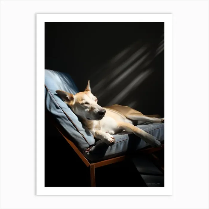 Dog In The Sun 2 Art PrintMF by Mechelle Flowers