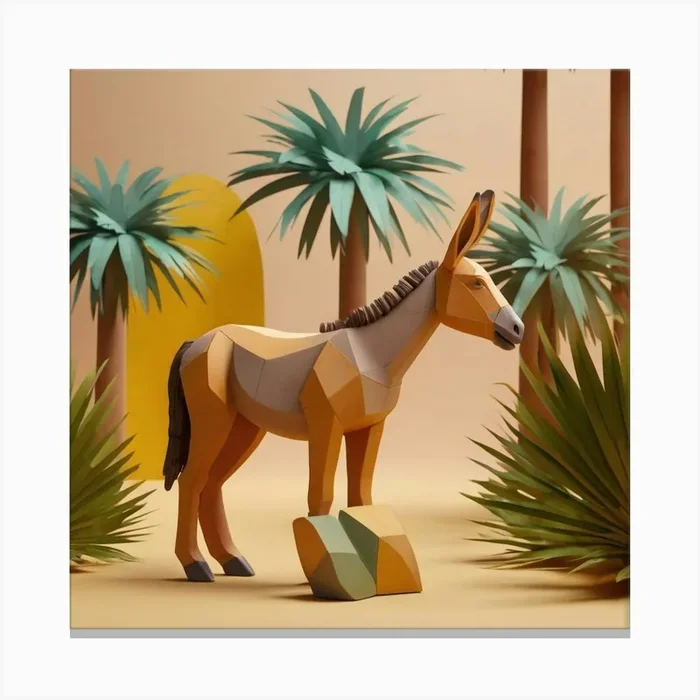 Donkey In The Desert Canvas PrintH by Hichamred