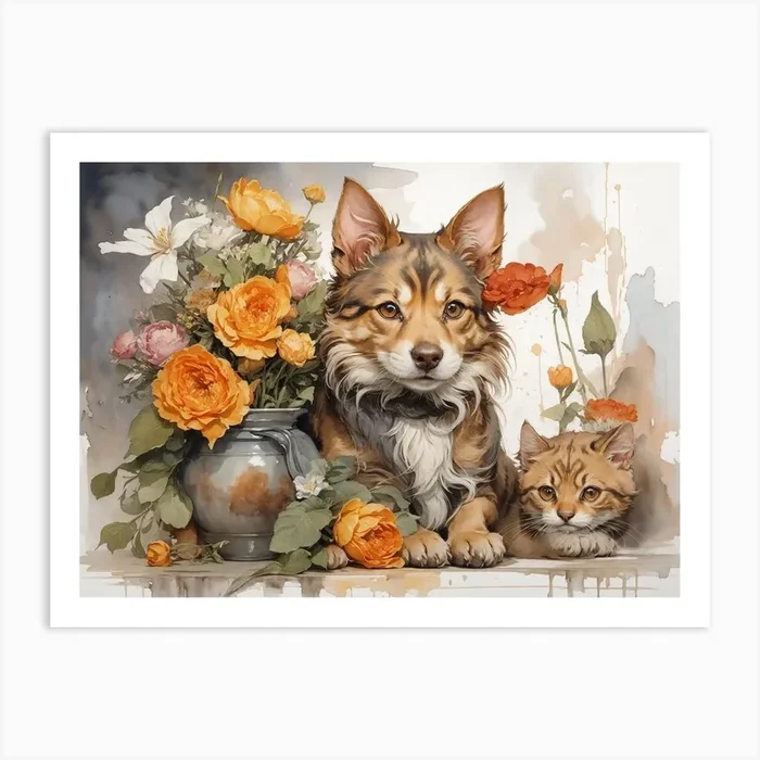 Dreamshaper V7 Style Joachim Beuckelaer Watercolor Vintage Sty 2 Art Print by Designhill