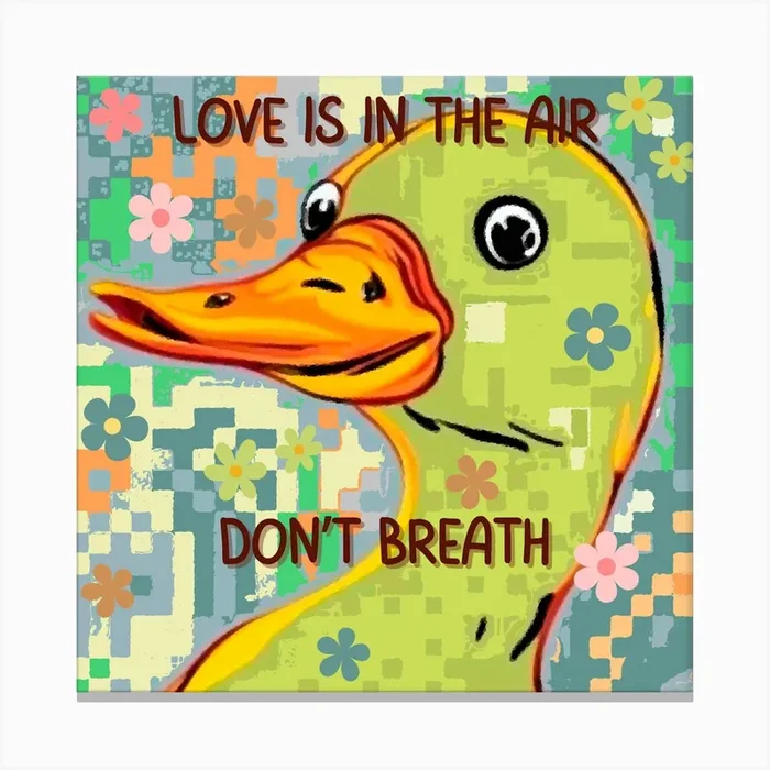 Duck Love Advise Canvas PrintB by BALCONYDOORS