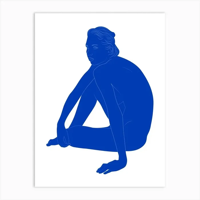 E14 Blue Nude Art Print by Addillum