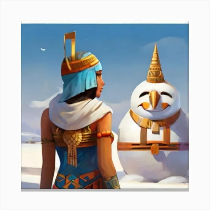 Egyptian Snowman Canvas Print by Eissa