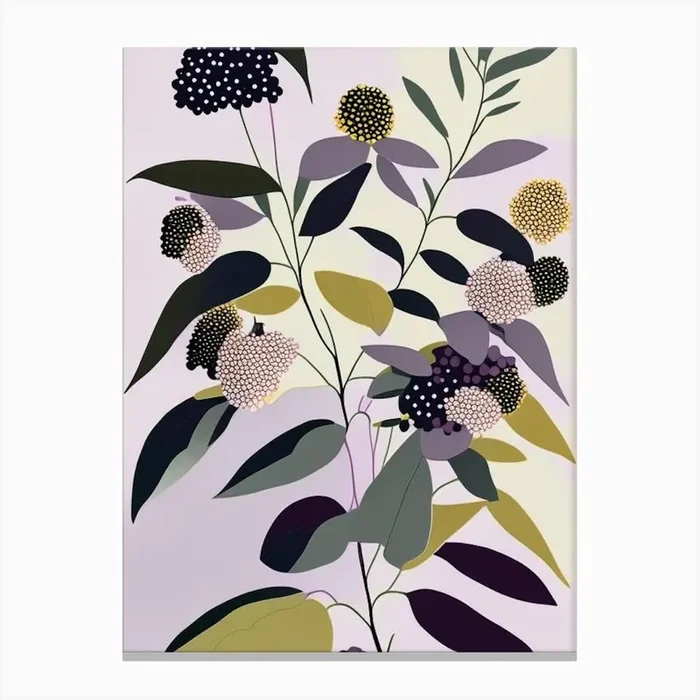 Elderberry Blossom Wildflower Modern Muted Colours 2 Canvas PrintWS by Wildflower Studio