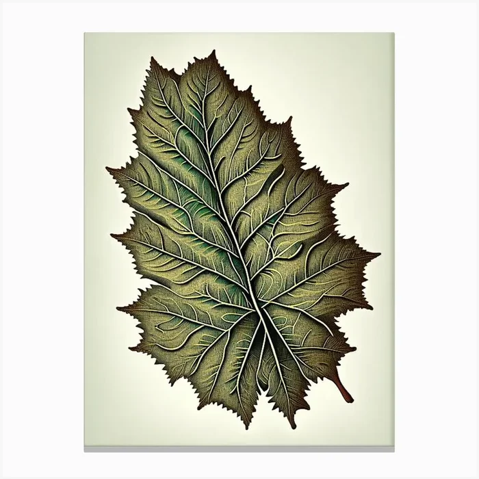 Elm Leaf Vintage Botanical 1 Canvas PrintL& by Leaf & Stem Studio