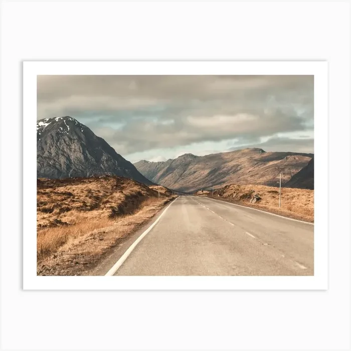 Empty Road In Scotland 1 Art Print by Florian Schleinig