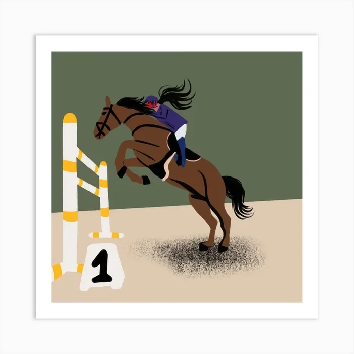 Equestrian Girl Square Art Print by Alexandra Ramirez