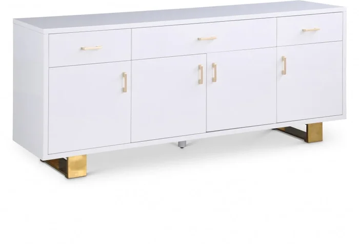Excel Lacquer Finish And Stainless Steel Sideboard / Buffet