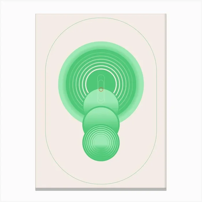 Expanse 2 Green Geometric Abstract Canvas Print by Hennis