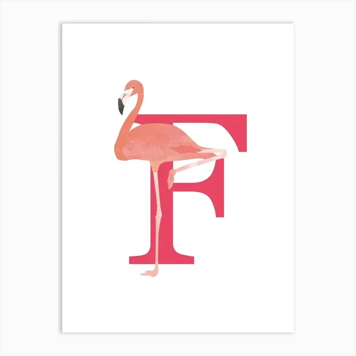 F For Flamingo Art Print by Revista