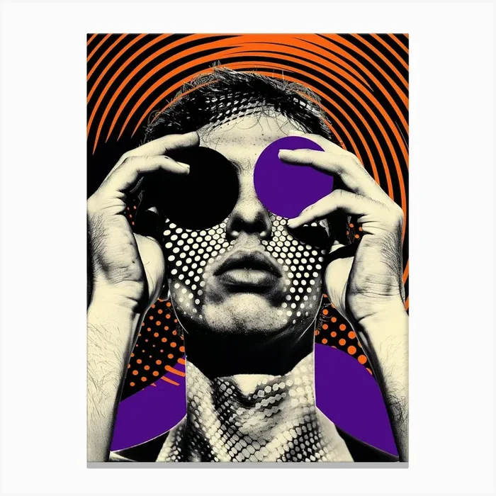 Faceless Male Orange and Purple 004 Canvas Print by ArtScape