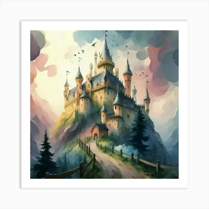 Fairytale Castle Art Print by Mamlika design