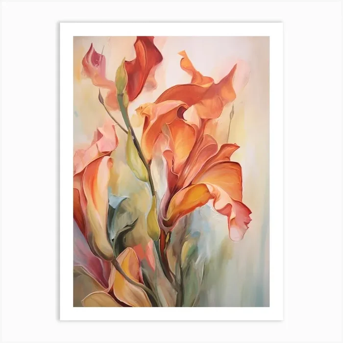 Fall Flower Painting Gloriosa Lily 2 Art Print by Autumn Aura Prints