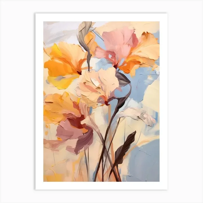 Fall Flower Painting Iris 1 Art Print by Autumn Aura Prints