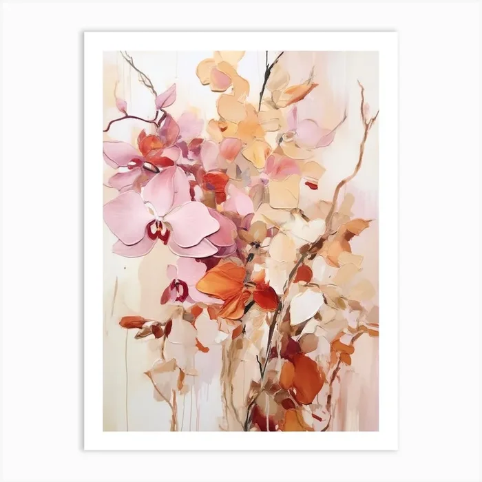 Fall Flower Painting Orchid 4 Art Print by Autumn Aura Prints