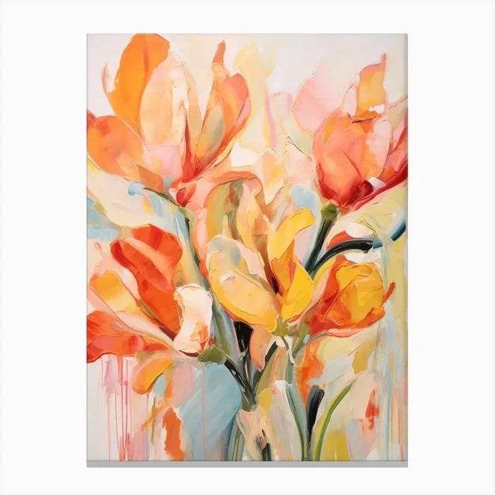 Fall Flower Painting Tulip 1 Canvas Print by Autumn Aura Prints