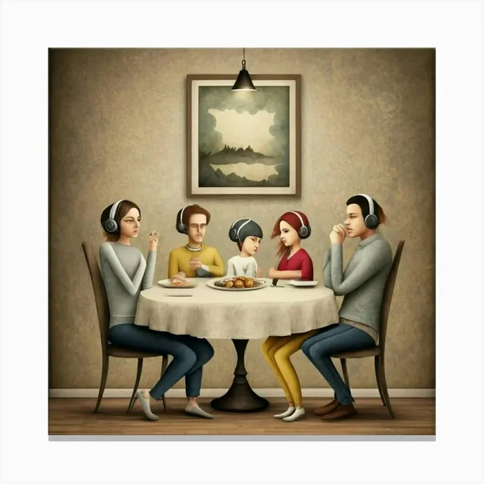 Family Dinner 2 Canvas Print by FOX & JAY