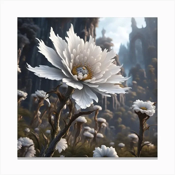Fantasy Flower Canvas PrintC by Clofura