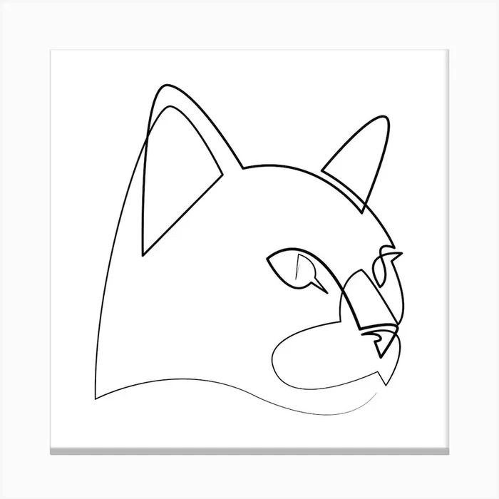 Feline one line Canvas Print by Addillum