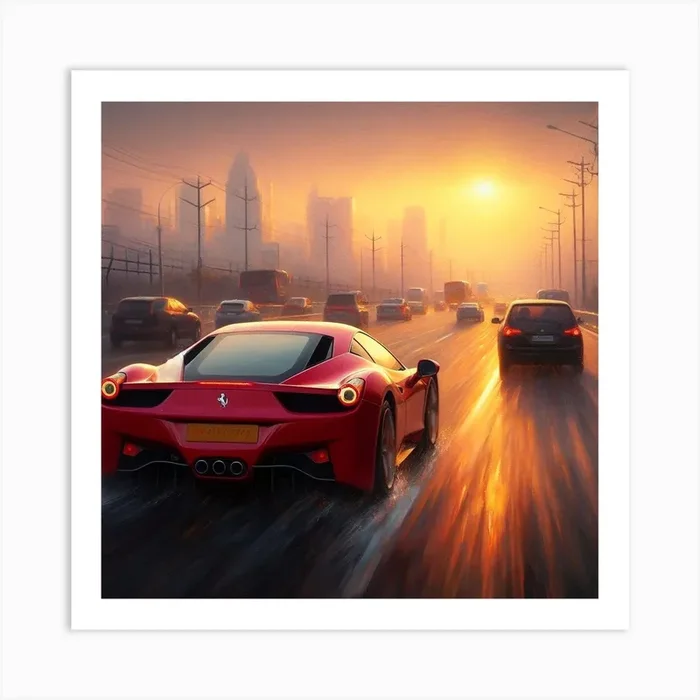 Ferrari 458 Italia 1 Art PrintCG by Car guy