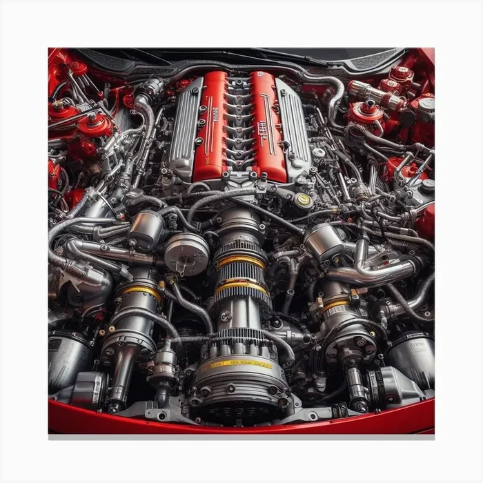 Ferrari Engine Bay Canvas PrintCG by Car guy