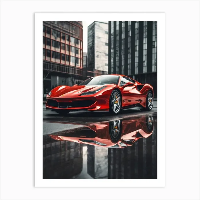 Ferrari F8 Sports Car Art Print by Lootprint
