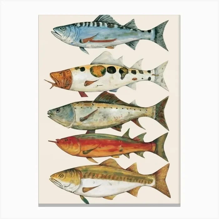 Fish Collection Poster wall art Canvas Print by ARTISTICALLY