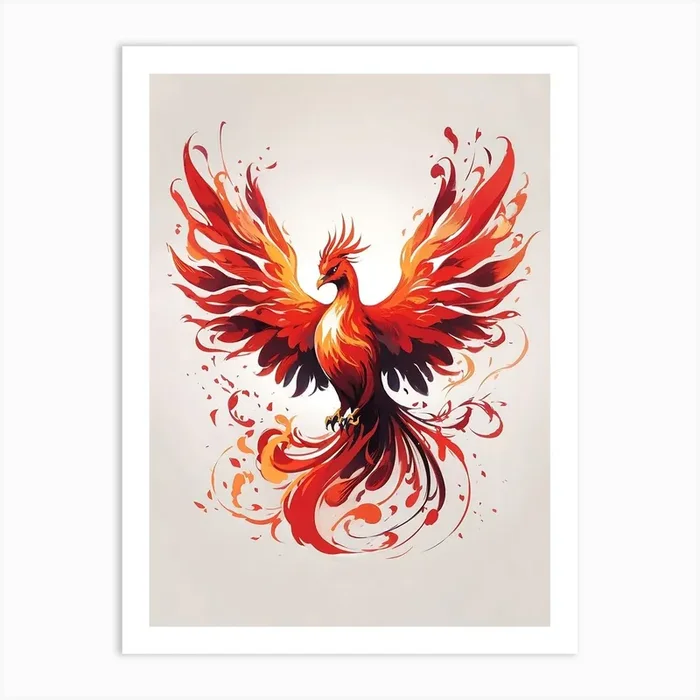 Flame Enveloped Phoenix Art Print by Monad Nomad