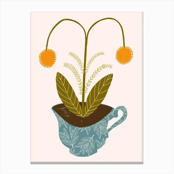 Fleur Orange Canvas Print by Carole Hillman
