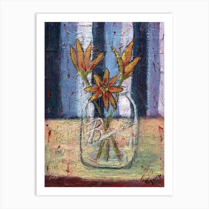 Flower in Jar Art PrintAP by Artist Pegeen Shean