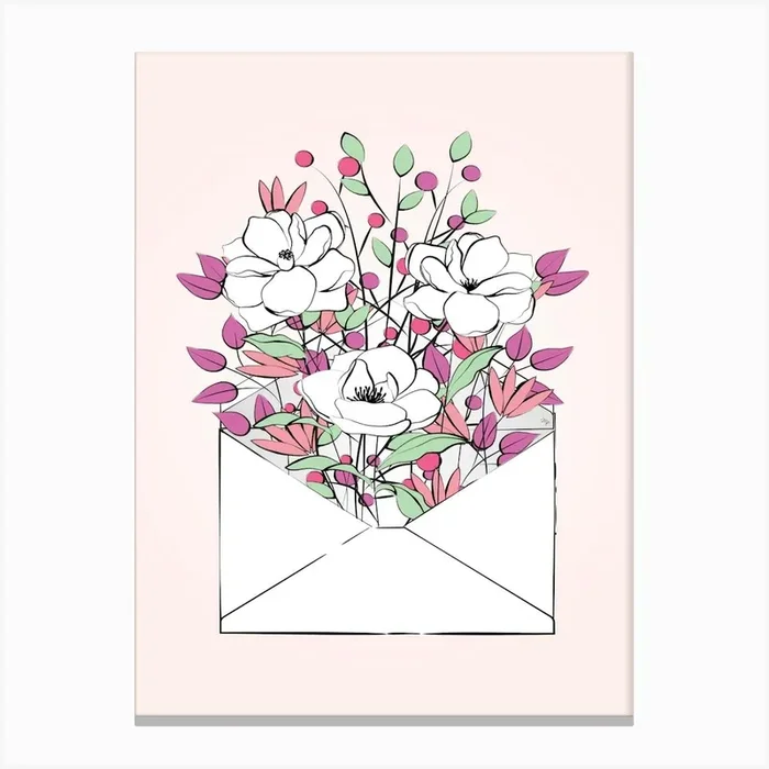 Flower Letter Canvas PrintM by Martina
