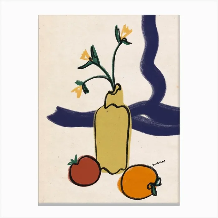 Flowers And Fruits Canvas Print by Kuralay Kin