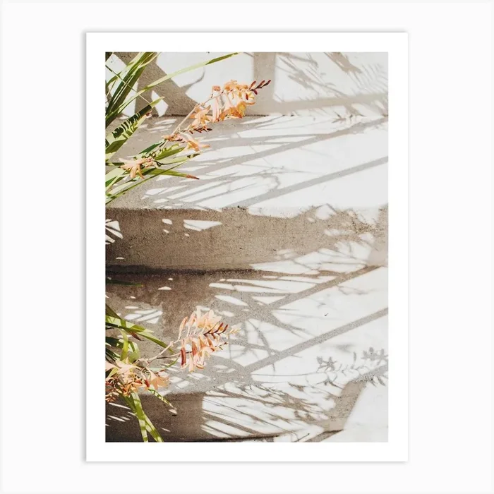 Flowers And Steps Art Print by Valley Grove