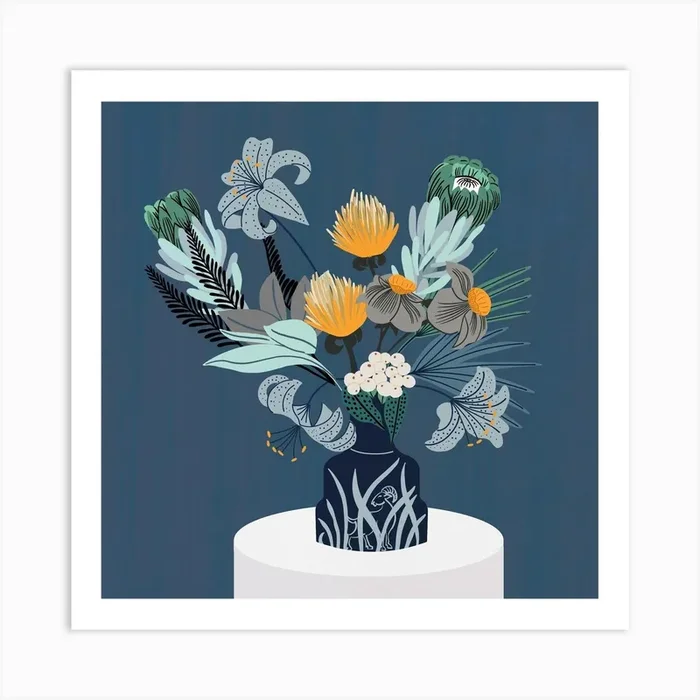 Flowers For Capricorn Square Art Print by Artkrittique